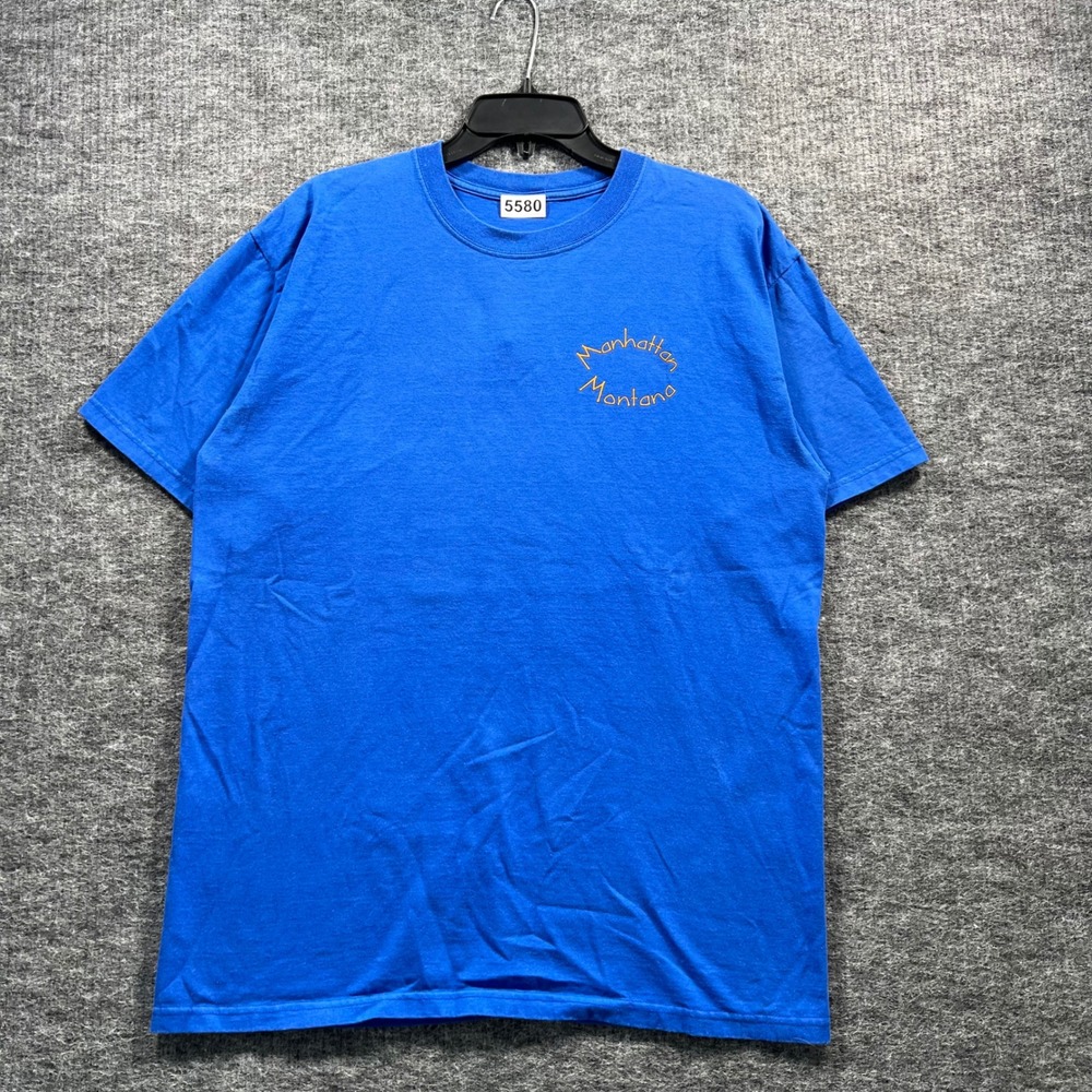 Earth Spuds & Fire 2006 Potato Festival Manhattan Montana Blue Graphic T-Shirt